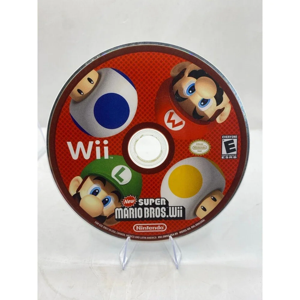 Nintendo Wii New Super Mario Bros Disc Only Cleaned & Tested
